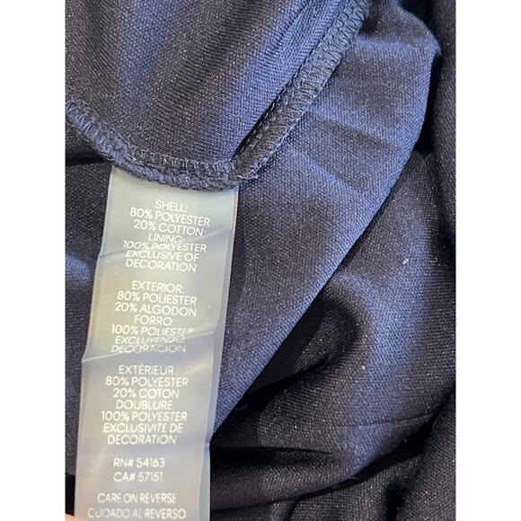 Karl Lagerfeld Paris Navy Tweed Pearl Button Sheath Dress Size 4 Clueless Preppy - Picture 8 of 11